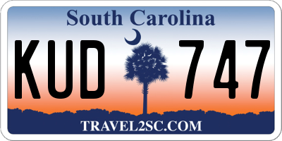 SC license plate KUD747