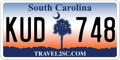 SC license plate KUD748