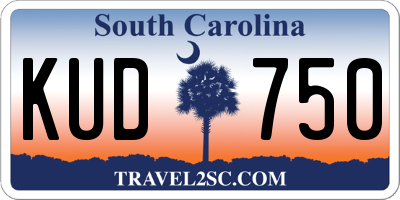 SC license plate KUD750