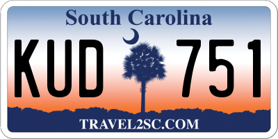 SC license plate KUD751