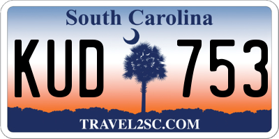 SC license plate KUD753