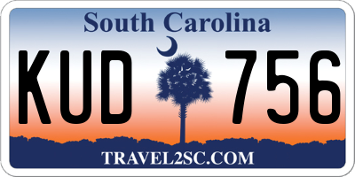 SC license plate KUD756