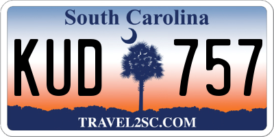 SC license plate KUD757