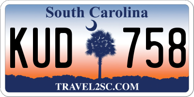 SC license plate KUD758
