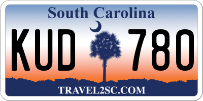 SC license plate KUD780