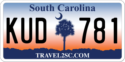 SC license plate KUD781