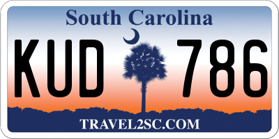 SC license plate KUD786