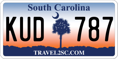 SC license plate KUD787