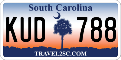 SC license plate KUD788