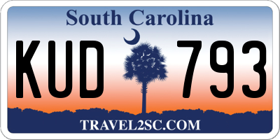 SC license plate KUD793