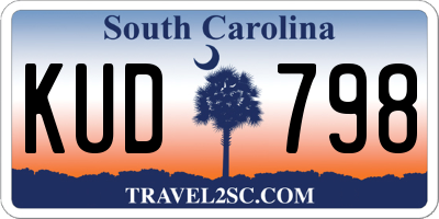 SC license plate KUD798
