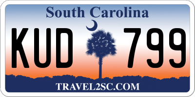 SC license plate KUD799