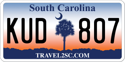 SC license plate KUD807