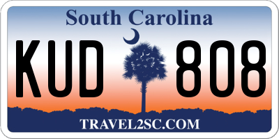 SC license plate KUD808