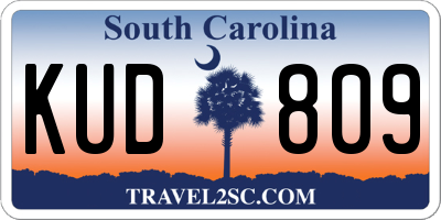 SC license plate KUD809