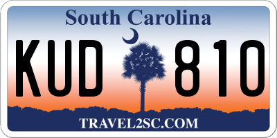 SC license plate KUD810