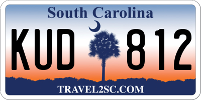 SC license plate KUD812