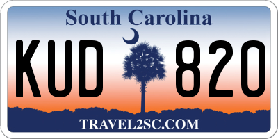 SC license plate KUD820
