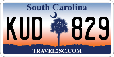 SC license plate KUD829