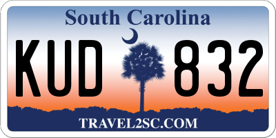 SC license plate KUD832