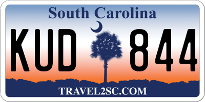 SC license plate KUD844