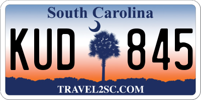 SC license plate KUD845
