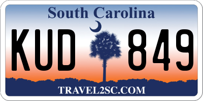 SC license plate KUD849