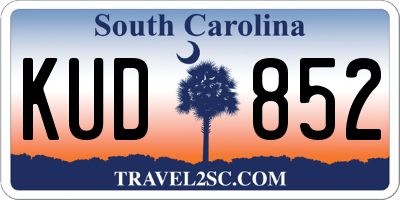 SC license plate KUD852