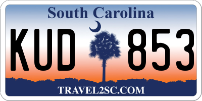 SC license plate KUD853