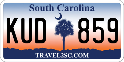 SC license plate KUD859