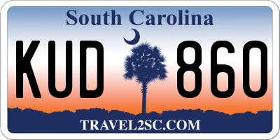 SC license plate KUD860