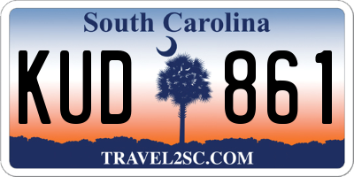 SC license plate KUD861