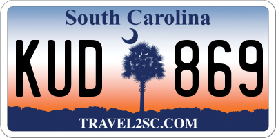 SC license plate KUD869