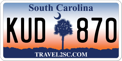 SC license plate KUD870