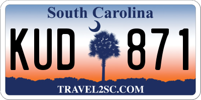 SC license plate KUD871