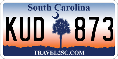 SC license plate KUD873