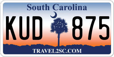 SC license plate KUD875