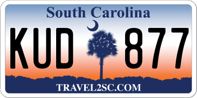 SC license plate KUD877