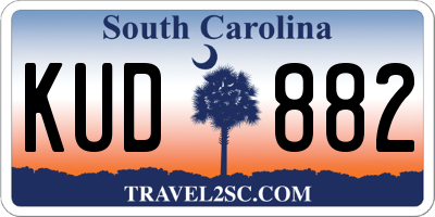 SC license plate KUD882