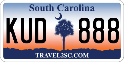 SC license plate KUD888