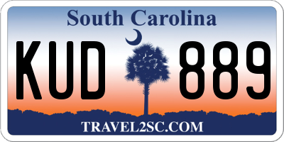 SC license plate KUD889