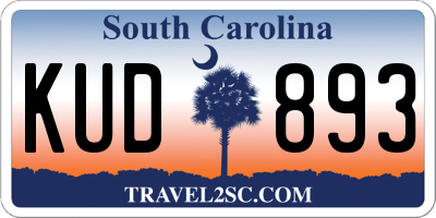 SC license plate KUD893