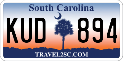 SC license plate KUD894