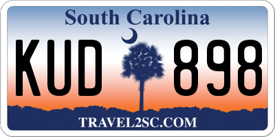 SC license plate KUD898