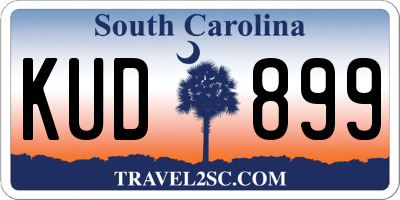 SC license plate KUD899