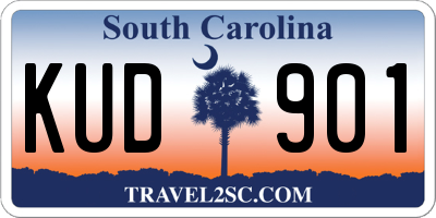 SC license plate KUD901