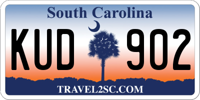 SC license plate KUD902