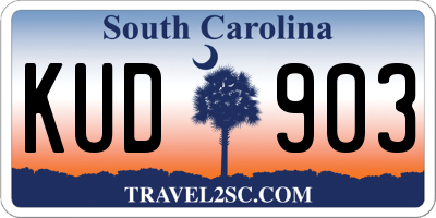 SC license plate KUD903