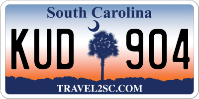 SC license plate KUD904