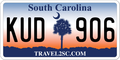 SC license plate KUD906